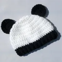 Симпатичная детская панда шляпа ручной вязаной вязание крючко