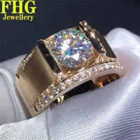 Solitaire Ring 100% 18K 750Au Gold Diamond man D color VVS1 l Wedding Party Engagement Anniversary 220826