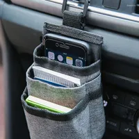 Araba Organizatör Hava Havalandırma Asma Çanta Depolama Konteyneri Cep Telefon Tutucu Stowing Tidying Otomatik İç Aksesuarlar