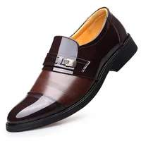 ارتفاع ارتفاع 6 سم مصعد المكتب أحذية الرجال أوكسفوردز أنيقة الرجال اللباس الرسمي أحذية براءة اختراع جلدية متسكعون 2018 عريس الحذاء 256S