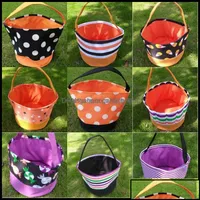 Other Festive Party Supplies Home Gardenhalloween Bucket Polka Dot Bat Striped Polyester Candy Collection Bag Halloween Trick Or Tr Dhelx