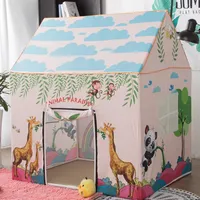 Playhouse for Kids Cartoon Forset Animail Themed Tent Castle Dome Tent Indoor Outdoor Play Toys Tents For Girls Boys Infant House 305k