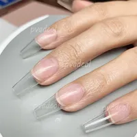 240pcs Long Stiletto Press on Nails Coffin Cover Full Cover Full Acrylic Gelder Builder System System Phingernails Manicure 220827