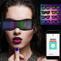 Óculos de sol Flash Magic led Halloween Party Bluetooth Control Aplicativo Texto Editável