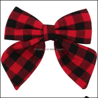 Hair Accessories Tartan Hairbows Hairpchristmas Bows With Clips Girls Plaid Bow Barrettes Drop Delivery 2021 Baby Kids Maternity Bdej Dhk2U