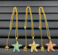 Novo projetado Medusa Head Colored Diamonds Starfish Colar Bracelet Bracelet Sea Travel Style Holiday Ladies Barroco Designer Jeia