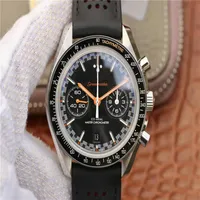OM Top Luxury Watch Racing Chronograph 9900 Механическое движение Sapphire Mirror Super Moon Series Luxury Men Chronograph294L