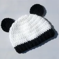Симпатичная детская панда шляпа ручной вязаной вязание кроше для мальчика девочка Panda Bear Cap.