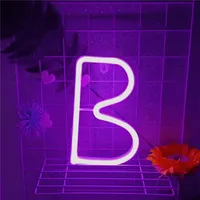 Night Light Neon Sign Lamp 26 Letters Number Color For Birthday Wedding Party Bedroom Wall Hanging Decor Holiday Lighting263M