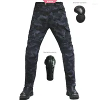 Jeans para hombres 2022 Pantalones de motocicleta de motocicleta Camuflaje de protecci￳n transpirable para hombres con equipo extendido