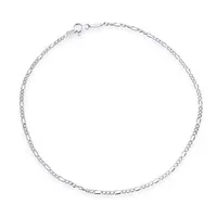 Bangle Simple Strong 50 Gauge 925 Sterling Sier Diamondcut Figaro Chain Anklet For Teen Ankle Armband Women Flexible 910 Inch Made in Amqmi