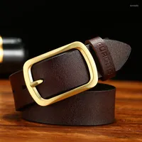 Belts Mens High Quality Design Top Grade Genuine Leather Men Belt Fashion Vintage Designer For Jeans Cow