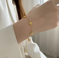 Boletas de pulseira de bracelete de ouro rosa de quatro folhas Love Bracelet Bulboles de luxo Cjeweler Bijoux para homens mulheres -1