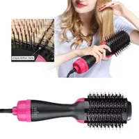 One-Step Hair Dryer & Volumizer Roller Electric Air Brush Curling & Straightener Blow Dryer Salon Air Hair Styling Comb Drop2520