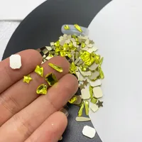 Décorations d'art nail 20 / 100pcs Citrine Mix Shape Crystal Diamond Strass Glass Rhinasones pour ongles 3D