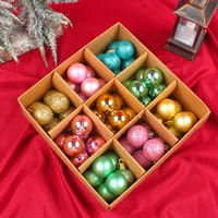 54pcs caixa de Natal Bola de Natal Creative Christmas Tree Painting Ball Ball Electroplating Ball Decoration Gift Box
