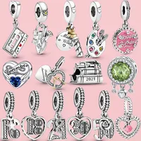 925 Silver Fit Pandora Charm Bracciale Bead Birthday Celebration Anniversary Canding Charmes Ciondoli fai da te Fine perle gioielli
