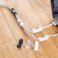 Förvaringspåsar 20st/set Cable Wire Organizer Desk Clip Lead USB Charger Cord Holder Secure Table Hushåll för MP3 Musörlur