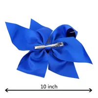 10 Inch Boutique Grosgrain Ribbon Bow Girls Hairpins Big Bowknot Hair clip Hair Accessories 196 colors available 24pcs 283k