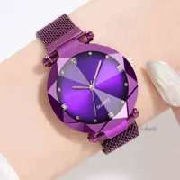 Mira la nueva moda Mujeres MH Magnet Buckle Starry Sky Watch Casual Luxury Ladi Geométrico Surface Quartz Watch Relogio Femininou00on6zi