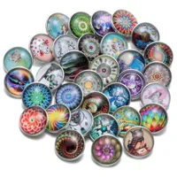 Pulstets Charm Pack of Mixed Style Glass Noosa Snaps Buttons 1820 mm para joyas intercambiables AMPDA