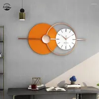 Настенные часы с большим круглым пультом дистанционного управления с легким минималистским современным фоновым украшением Reloj de para sala a