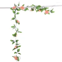 Dekorativa blommor Fake Rose Garland Vine Artificial Flower Suspendered Craft Art Decor f￶r El Home Party and Garden