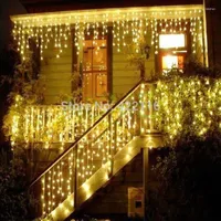 Strings 3,5m 96 LED Fairy Icicle Luzes de Natal Garland Curta de férias à prova d'água Casamento Luci Natale Luces Decorative