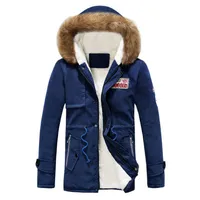 Jaqueta de roupas masculinas masculinas parka colarinho de peles com capuz de inverno de pato grosso de baixo para baixo para fora do casaco