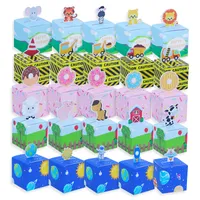 Geschenkwikkeling Gunstbox voor kinderen Verjaardagsfeestje 5 stks Donut Mermaid Farm Animal Swan Space Candy Cadeaum Bags Jungle Safari Treat Box Baby Shower 220827