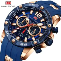 Minifocus Watch Brand Luxury Analog Quartz Sport Men Watches Mens Silicone Impermeable Data Moda de pulsera Relogio Masculino C0275Z