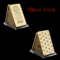 10pcs 예술 및 공예 스위스 스위스 Argor-Heraeus SA Melter Assayer Bullion 1 온스 Fine Gold 999 9 Bar with Collection324o