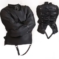 Female Sofe Pu Leather Adjustable Bound Bondage Straitjacket Coat For Women Erotic Body Harness Fetish Cosplay Adult BDSM Sex Games Toy267W