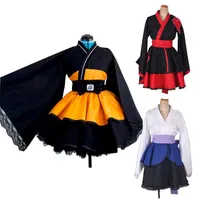 Naruto Akatsuki Uzumaki Naruto Cosplay Costume Lolita Dresses Kimono Robe Women Men Cosplay Halloween Party asiforms343k