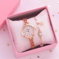 LVPAI Brand 2pcs Set Watch Women Armband Mode Frauen Kleid Ladies Armband Uhr Luxus Rose Gold Quarz Uhr Set Reloj Mujer315c