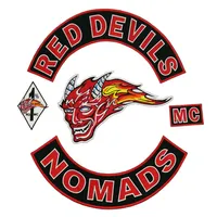RED DEVILS EMBROIDERY BIKER Sewing Notions Patches Iron On Jacket Motorcycle Large Size Sets 40cm Wide Custom Patch263w