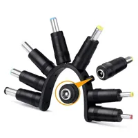 8-in-1 Universal DC Plugs Connectors 5.5mm x 2.1mm Female to Male Power Supply Adapter Jack Connector Tips for Laptop