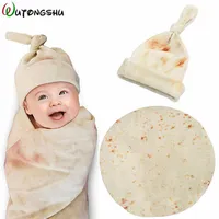 Burrito Baby Blanket Swaddle Flour Tortilla Swaddle بطانية نوم لفها مع Hat316f