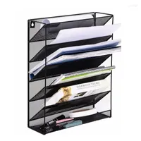 Hooks Creative Iron Wall-Moned File Rack Five-Layer Magazine Notebook Storage Helf Home Office Supplies