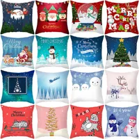 Cushion Christmas Cover Noel Santa Claus Pillow Case 45x45 см орнамент дерева подарочного дерева Natale Год