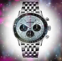 Relojes de reloj de tiempo para hombres de tres ojos Relojes 43 mm Elegante Luxurious Dials Trabajo Presidente Presidente Generaciones Generales Regalos de cumpleaños impermeables