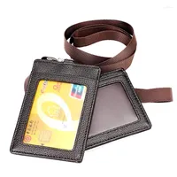 Portatori di carte in pelle ID Case Business Business Business Holder con forniture per uffici scolastici collana