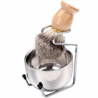 Ciotole da rasatura da uomo professionista spazzola con manico in legno Pure Nylon per uomini Face Cleaning Mask Mask Cosmetics Tool 0086219L