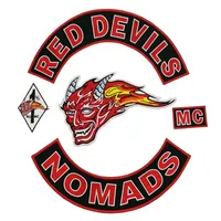 RED DEVILS EMBROIDERY BIKER Sewing Notions Patches Iron On Jacket Motorcycle Large Size Sets 40cm Wide Custom Patch335F