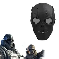 M￡scara de m￡scara de face m￡scara de ex￩rcito Skull Skeleton Airsoft Paintball BB Gun Game Protect Safety Mask224i