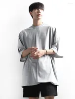 Мужские футболки мужская футболка летняя футболка корейская мода повседневная прямая трубка Универсальная короткая рукава передняя плита хип-хоп свободен большой