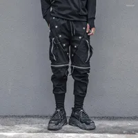 Herrenhose Houzhou Techwear Black Punk Cargo Panst Männer Dunkelwinne Rave -Hosen Männlich Harajuku Hip Hop Japanische Streetwear -Taschen Zip