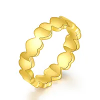 Кольца полосы Япония и Корея Simple Ins Love Напротив 18 -каратного золота из нержавеющей стали Кольцо Хвост теплый сердце маленький подарок для девочек
