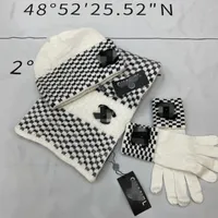 2022 Hats Scarves Gloves Sets Designer Mens Beanie Scarf Glove Set Luxury Hat Knitted Caps Ski Mask Unisex Winter Outdoor Fashion Sets 66881
