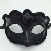 Maski Black Venice Maski imprezowe Maska Prezent Świąteczny Mardi Gras Man Costume Seksowna koronkowa Fringed Gilter Woman Dance Mask G563191Q